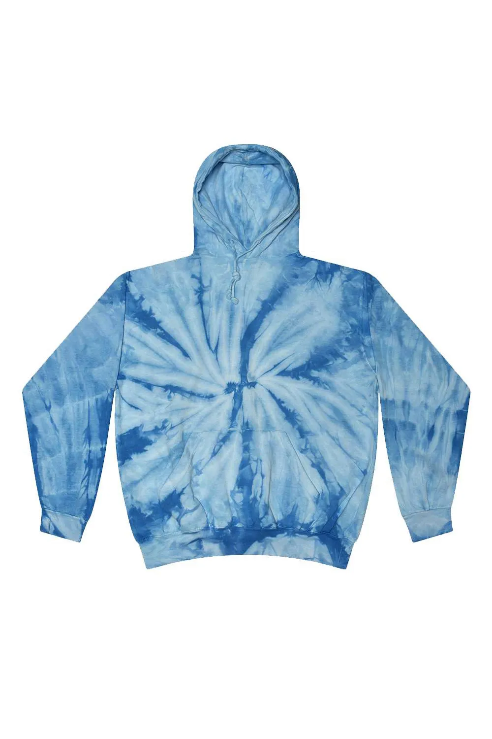 Tie-Dye Mens Hooded Sweatshirt Hoodie w/ Pouch Pocket - Baby Blue
