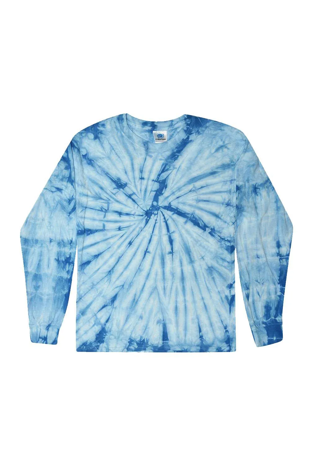 Tie-Dye Mens Long Sleeve Crewneck T-Shirt - Baby Blue