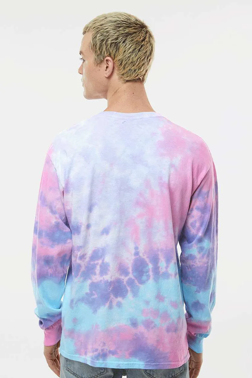 Tie-Dye Mens Long Sleeve Crewneck T-Shirt - Cotton Candy