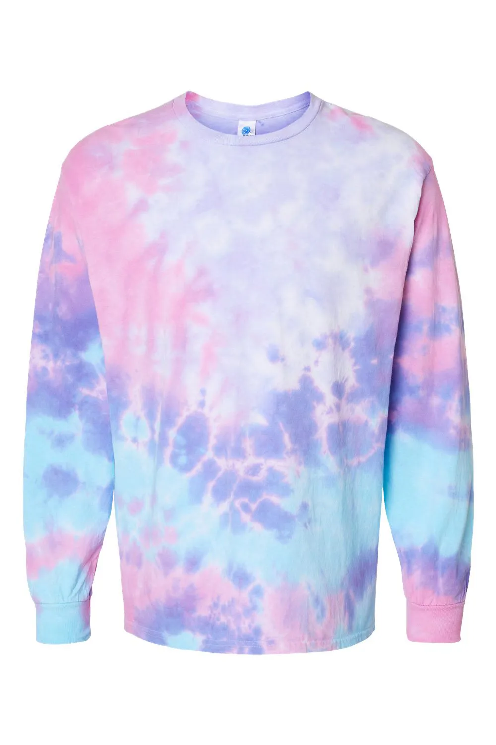 Tie-Dye Mens Long Sleeve Crewneck T-Shirt - Cotton Candy