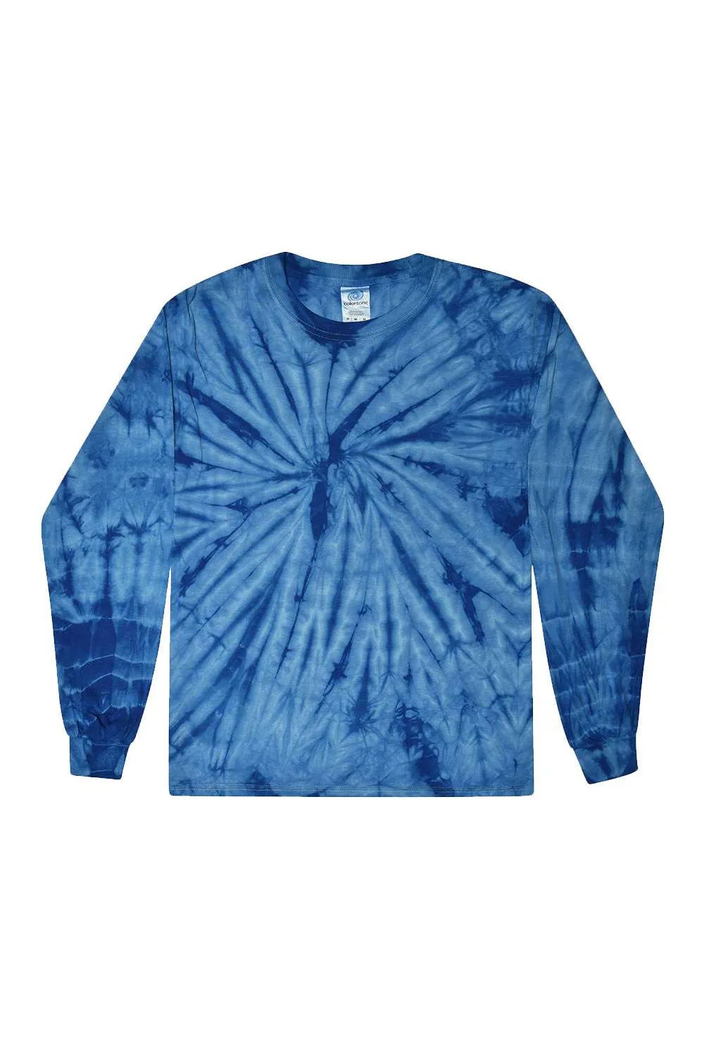 Tie-Dye Mens Long Sleeve Crewneck T-Shirt - Royal Blue
