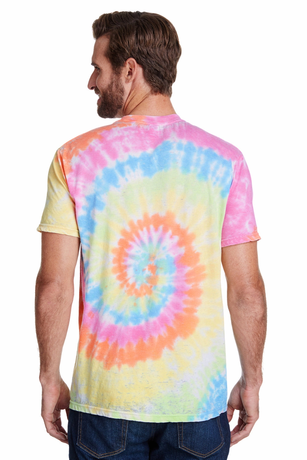 Tie-Dye Mens Burnout Festival Short Sleeve Crewneck T-Shirt - Pastel