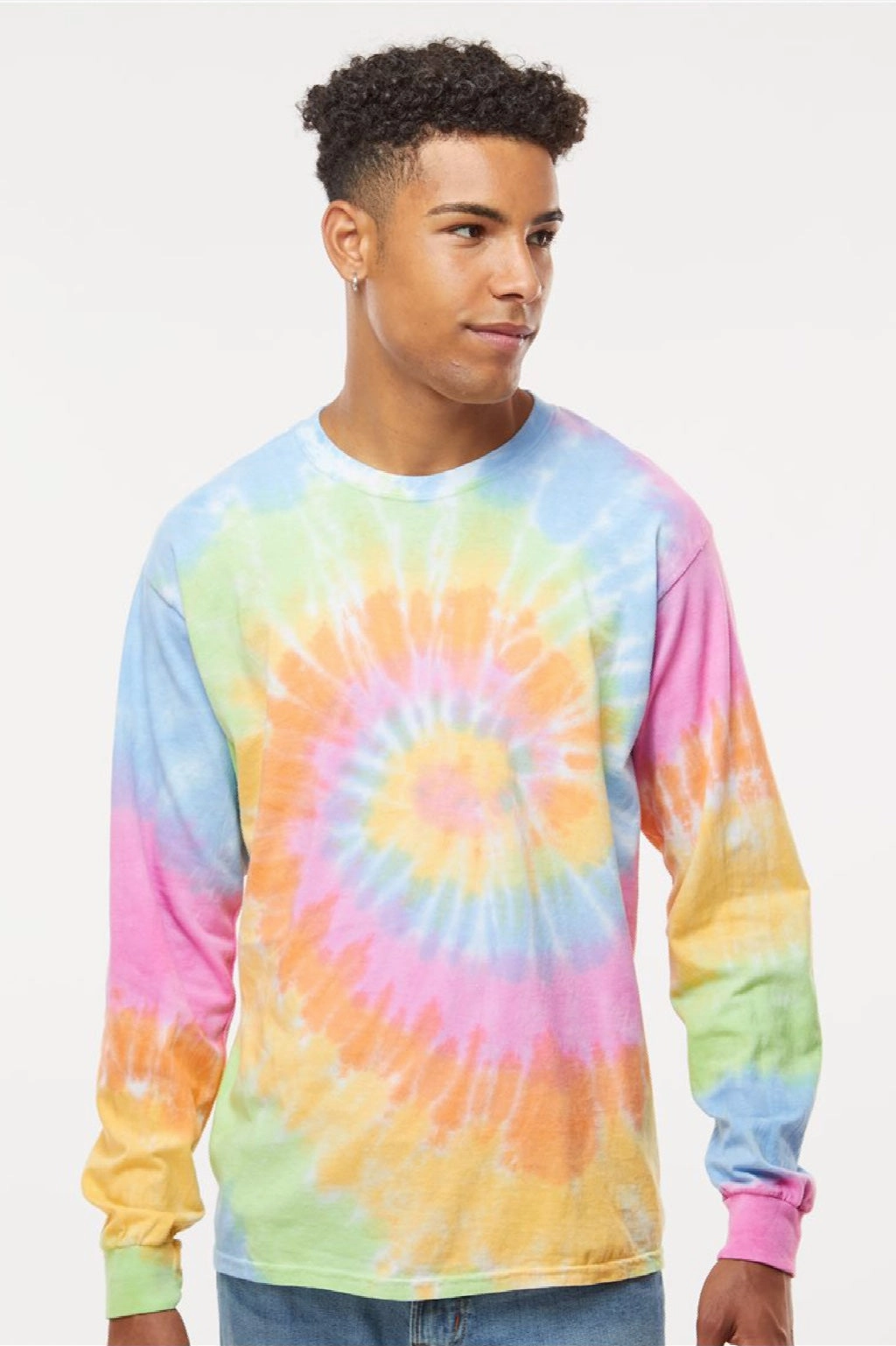 Tie-Dye Mens Long Sleeve Crewneck T-Shirt - Eternity