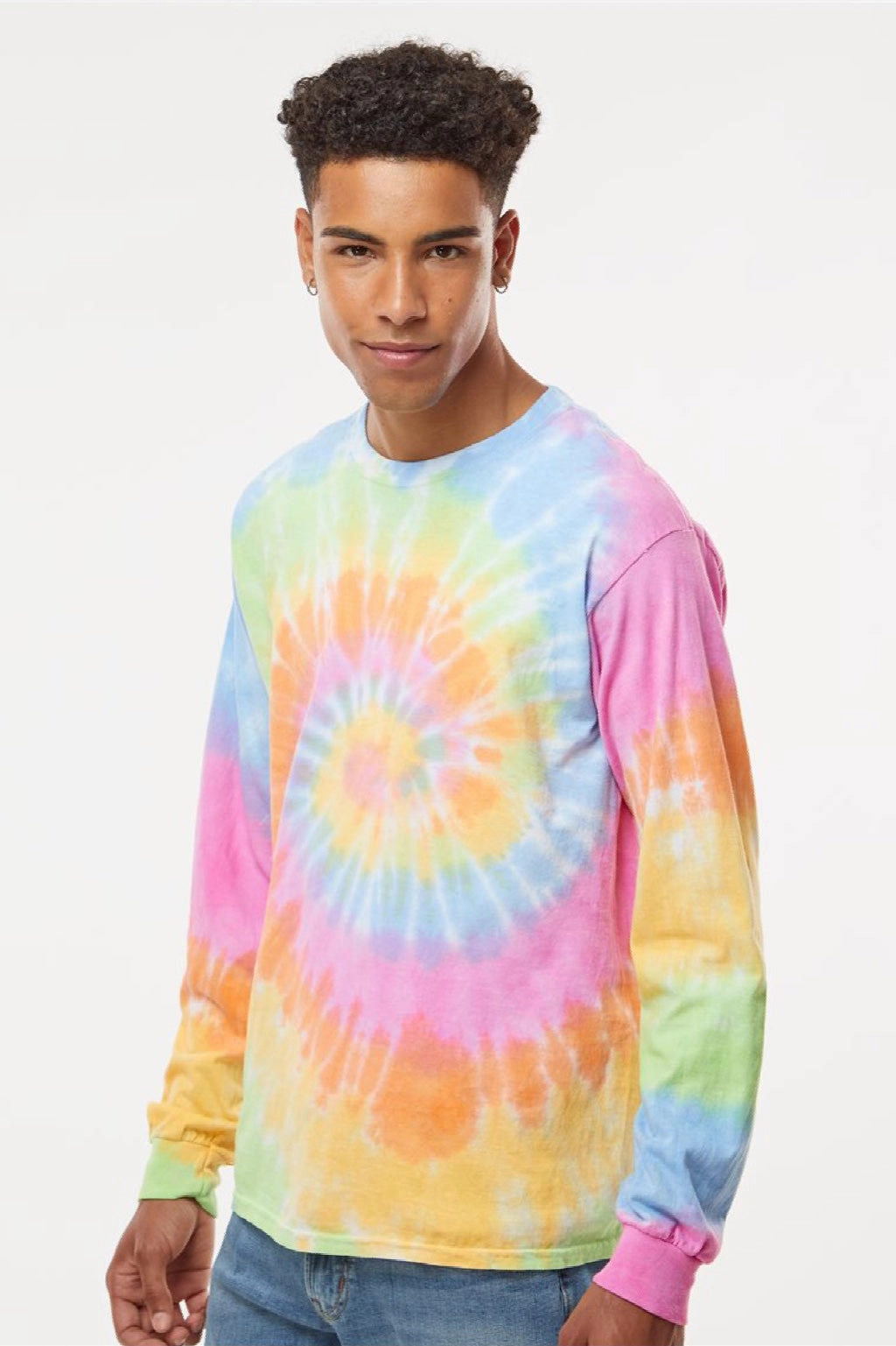 Tie-Dye Mens Long Sleeve Crewneck T-Shirt - Eternity