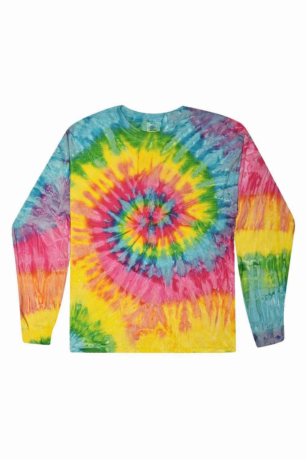 Tie-Dye Mens Long Sleeve Crewneck T-Shirt - Saturn