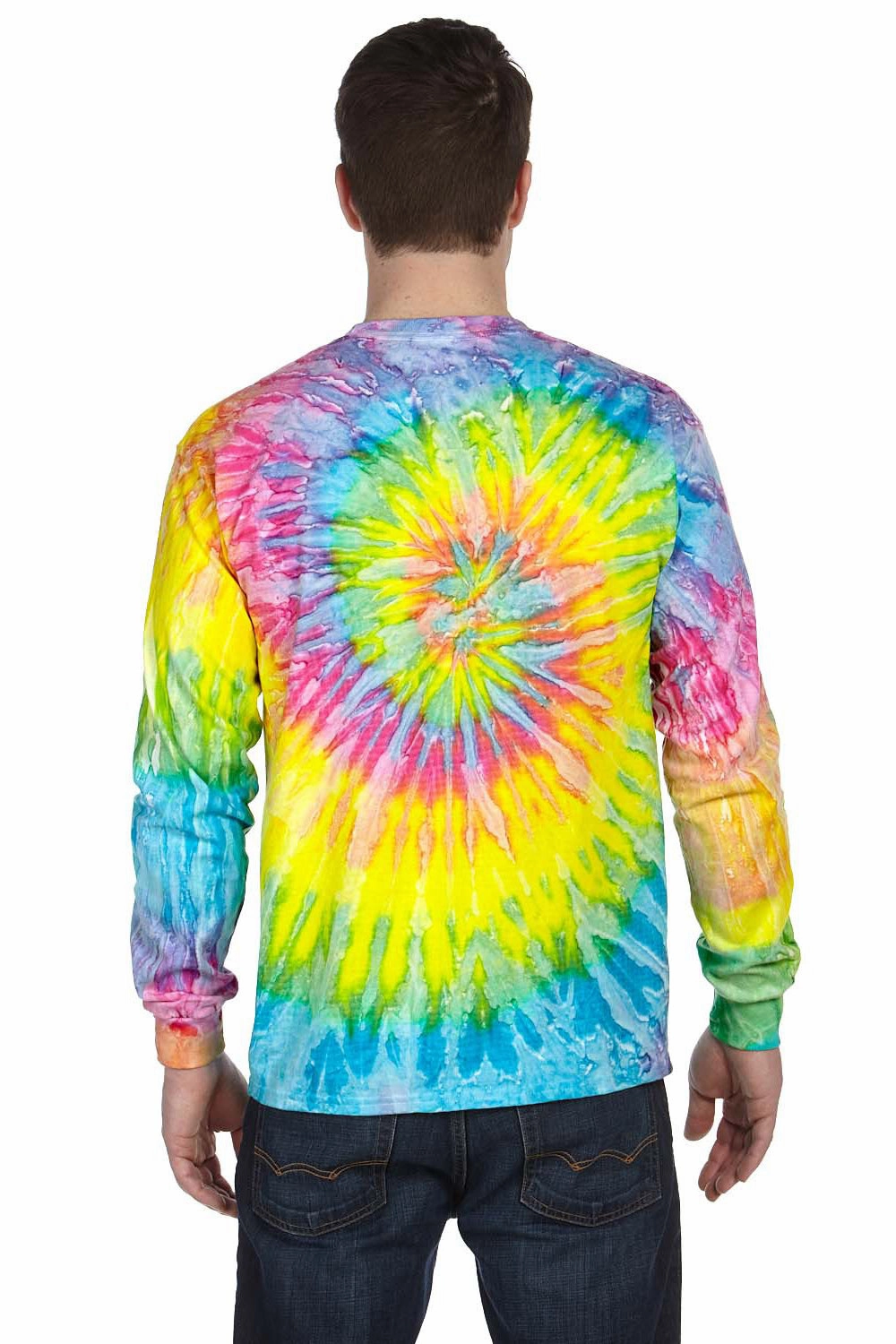 Tie-Dye Mens Long Sleeve Crewneck T-Shirt - Saturn