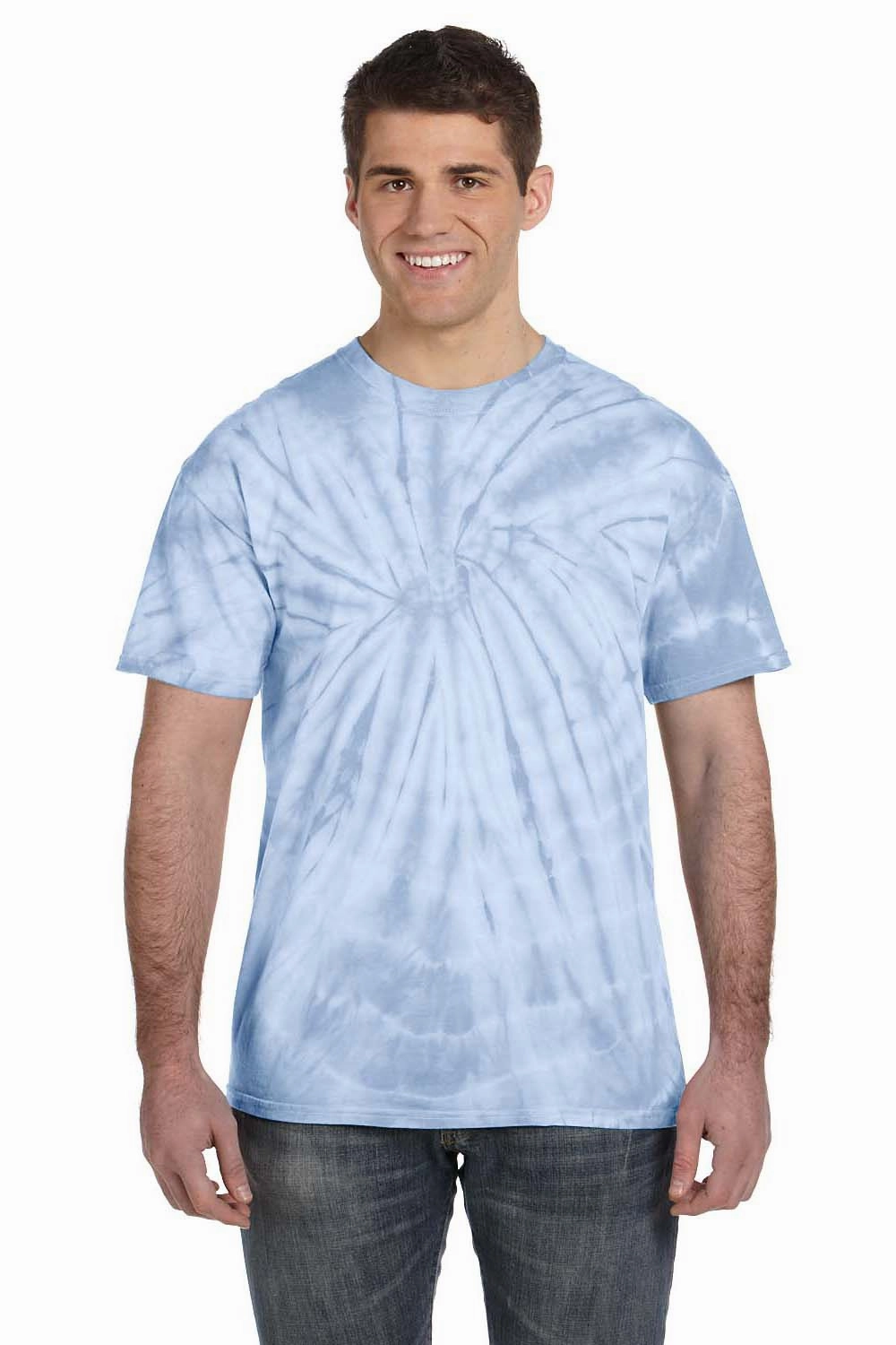 Tie-Dye Mens Short Sleeve Crewneck T-Shirt - Baby Blue