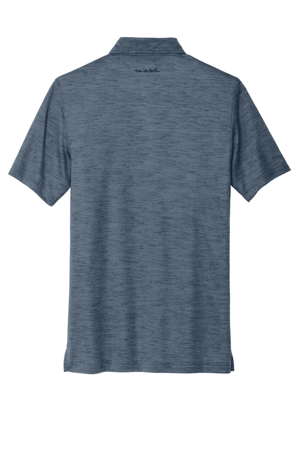 TravisMathew Mens Auckland Slub Wrinkle Resistant Short Sleeve Polo Shirt - Blue Nights