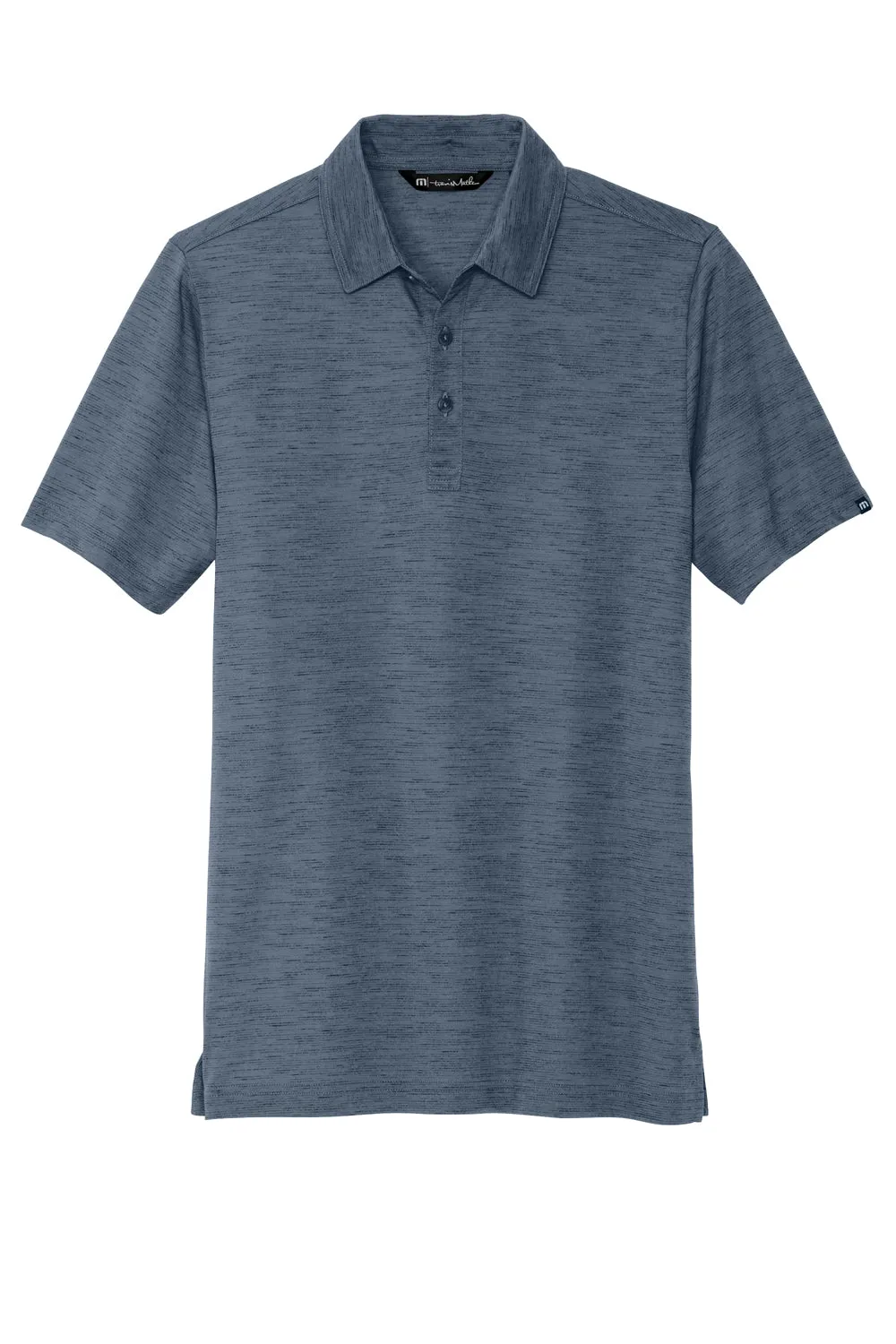 TravisMathew Mens Auckland Slub Wrinkle Resistant Short Sleeve Polo Shirt - Blue Nights