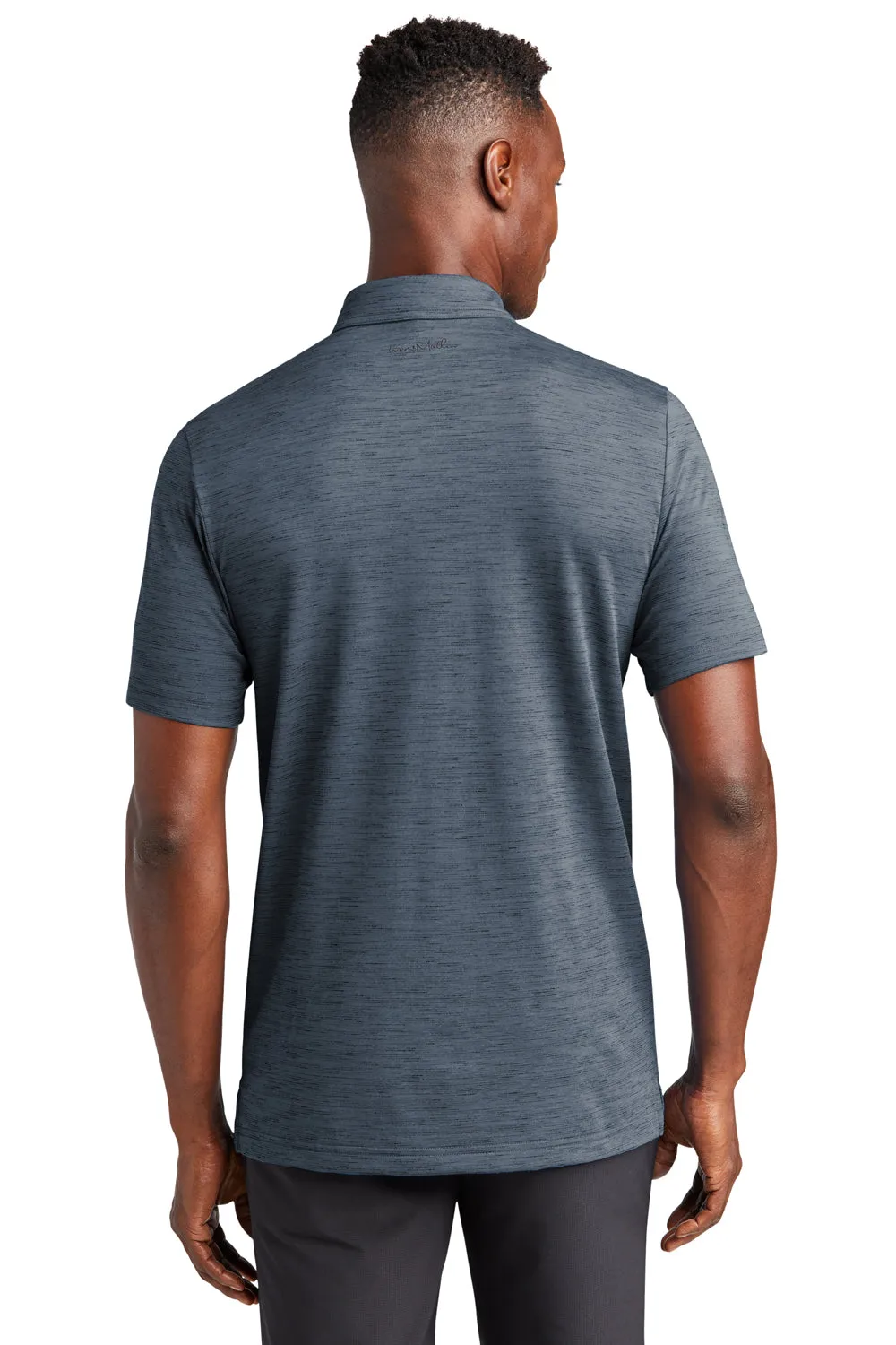 TravisMathew Mens Auckland Slub Wrinkle Resistant Short Sleeve Polo Shirt - Blue Nights