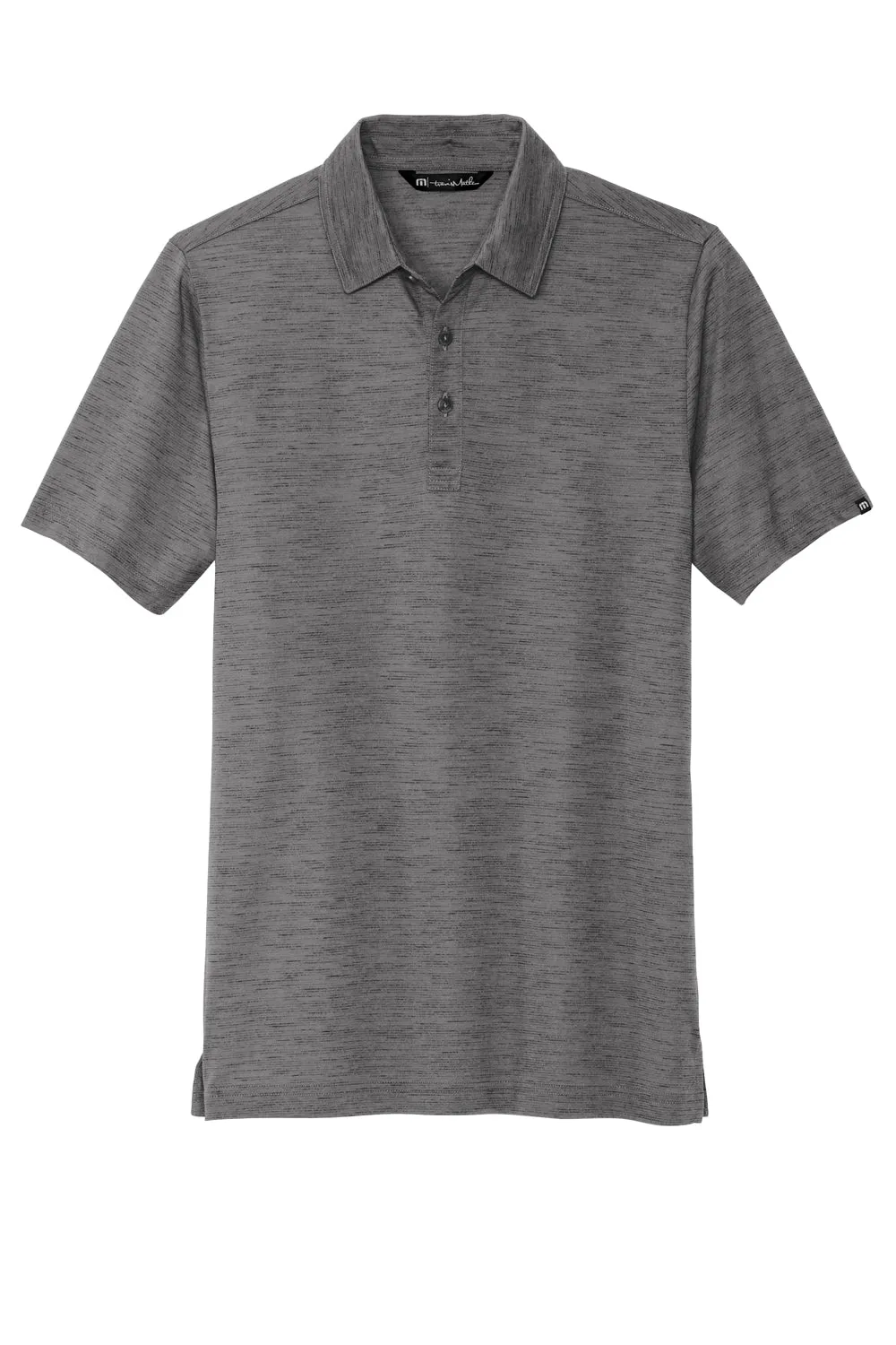 TravisMathew Mens Auckland Slub Wrinkle Resistant Short Sleeve Polo Shirt - Dark Grey