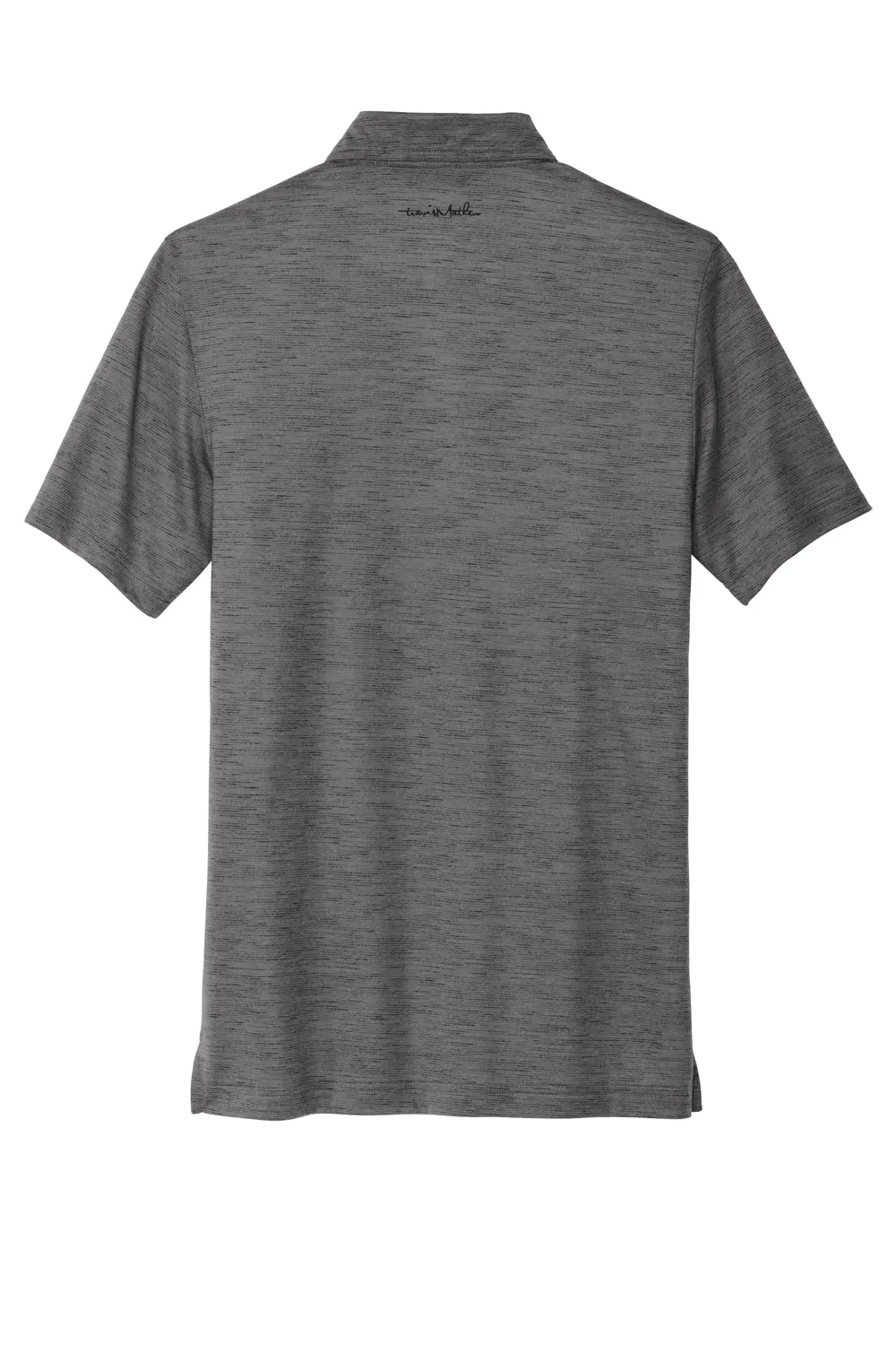 TravisMathew Mens Auckland Slub Wrinkle Resistant Short Sleeve Polo Shirt - Dark Grey