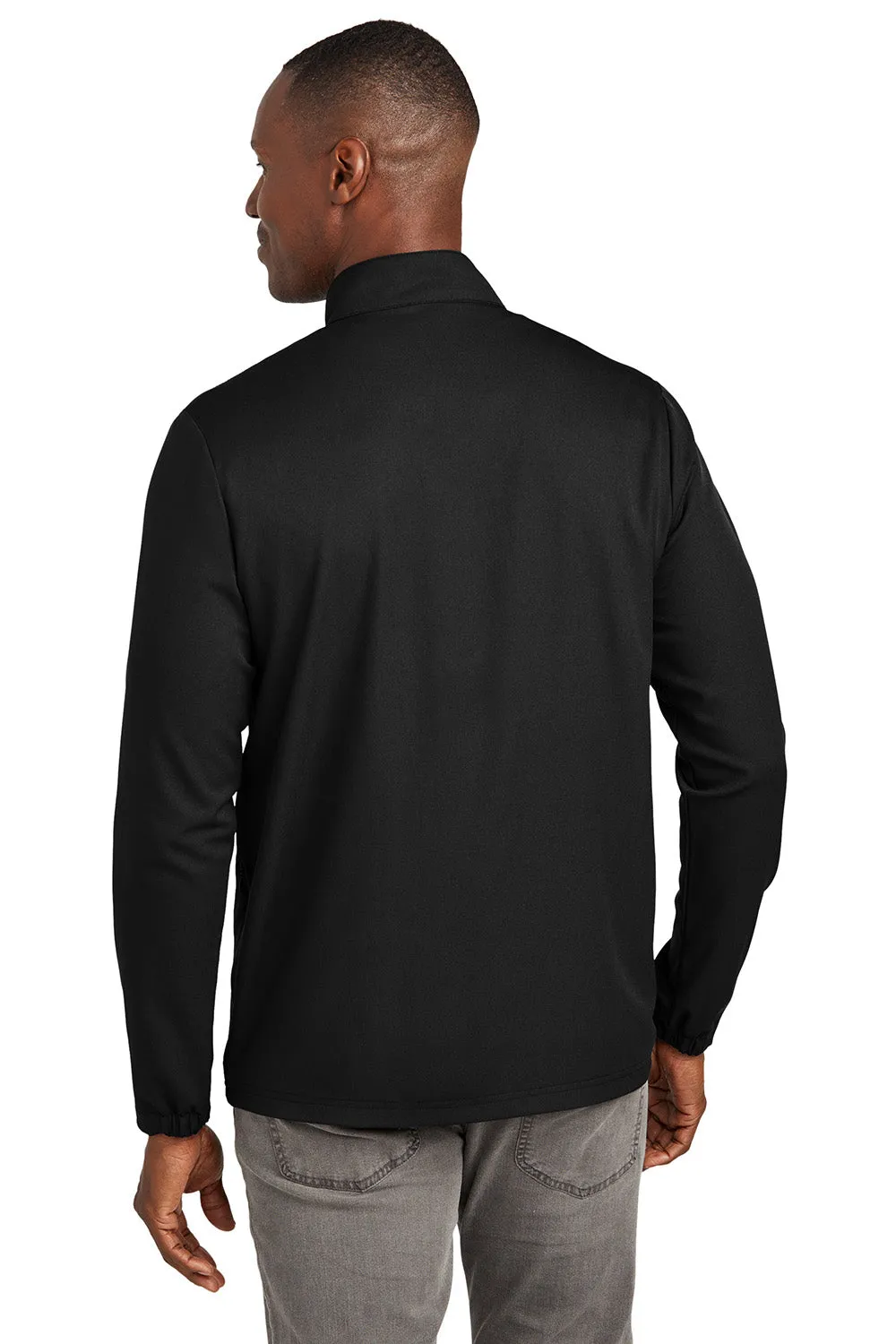 TravisMathew Mens Balboa Chest Stripe 1/4 Zip Sweatshirt w/ Pocket - Black