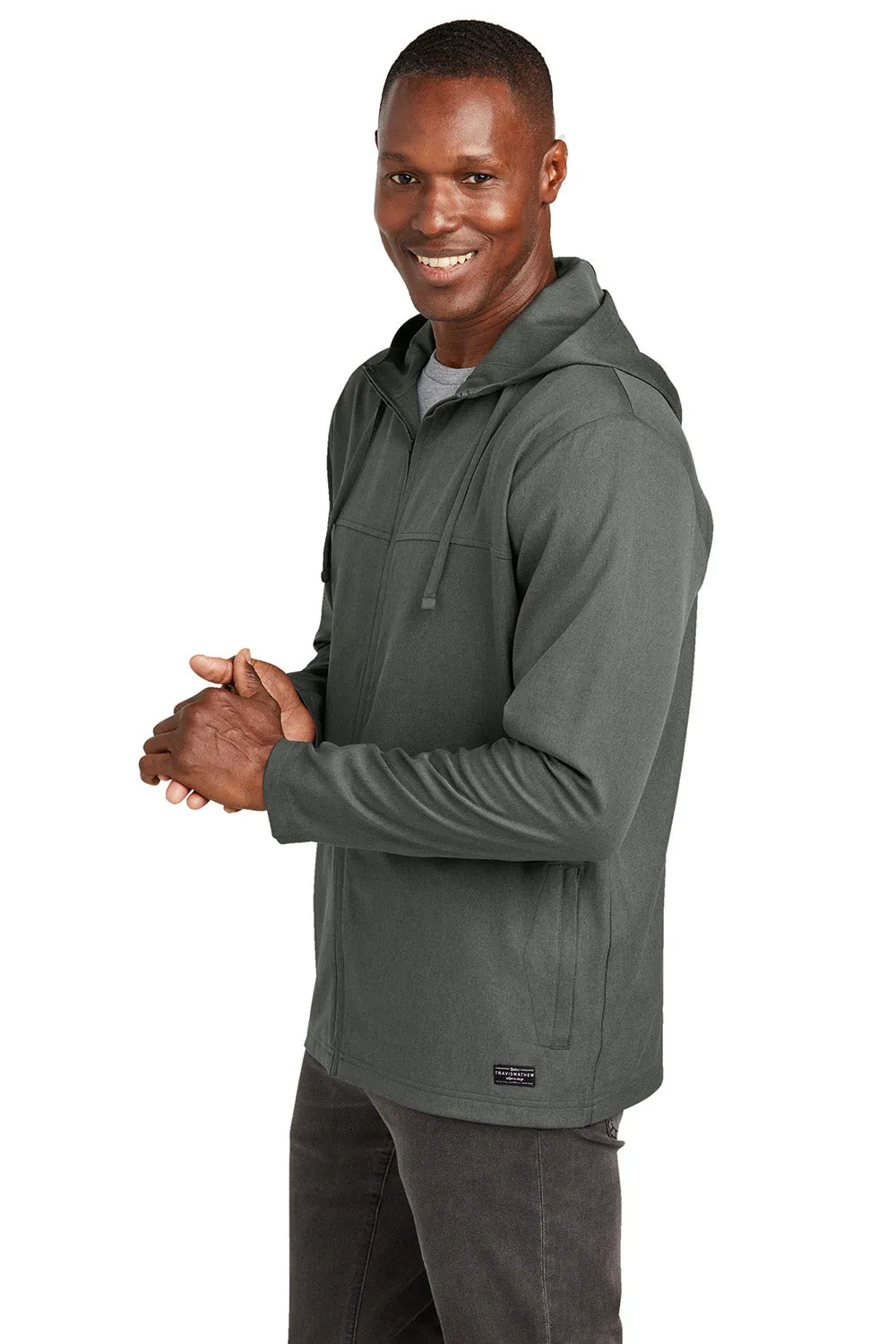 TravisMathew Mens Balboa Full Zip Hooded Jacket - Heather Dark Grey