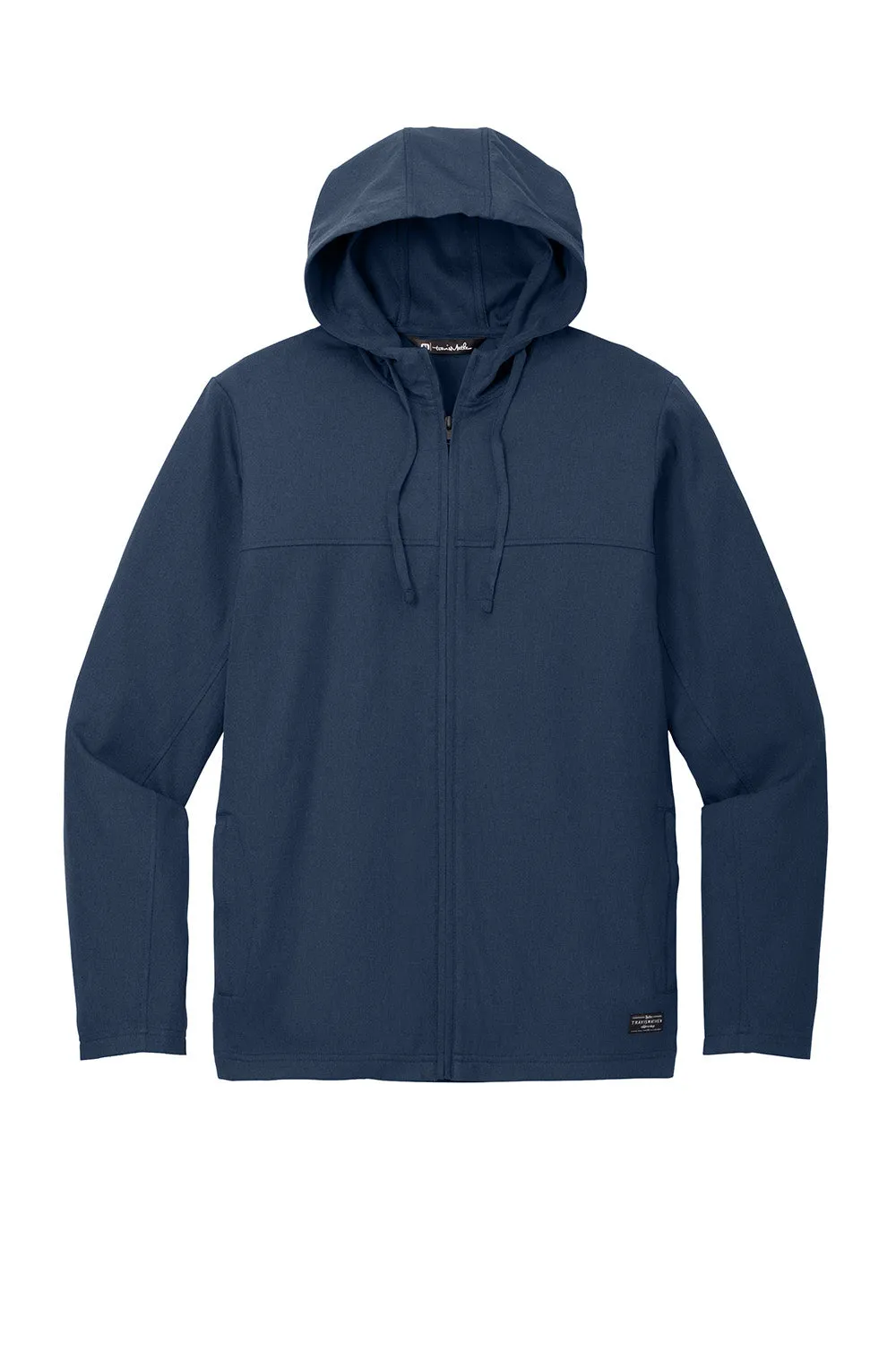 TravisMathew Mens Balboa Full Zip Hooded Jacket - Heather Night Blue
