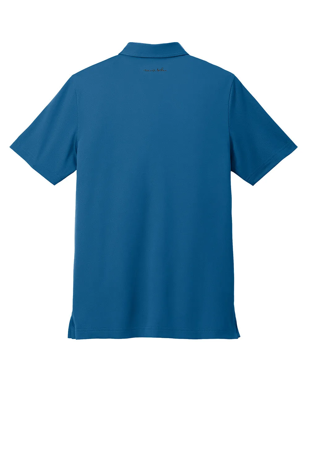 TravisMathew Mens Cabana Wrinkle Resistant Short Sleeve Polo Shirt - Classic Blue