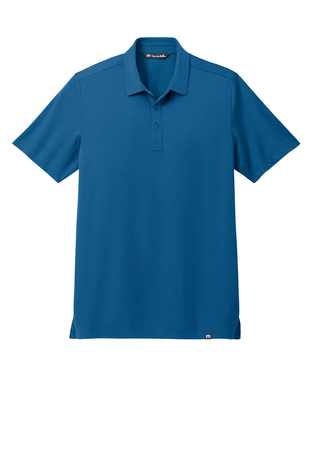 TravisMathew Mens Cabana Wrinkle Resistant Short Sleeve Polo Shirt - Classic Blue