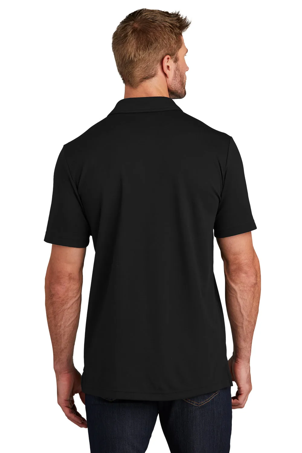 TravisMathew Mens Coastal Wrinkle Resistant Short Sleeve Polo Shirt - Black