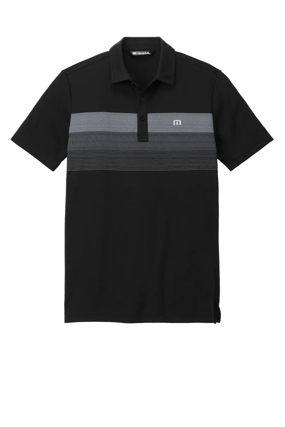 TravisMathew Mens Coastal Wrinkle Resistant Short Sleeve Polo Shirt - Black