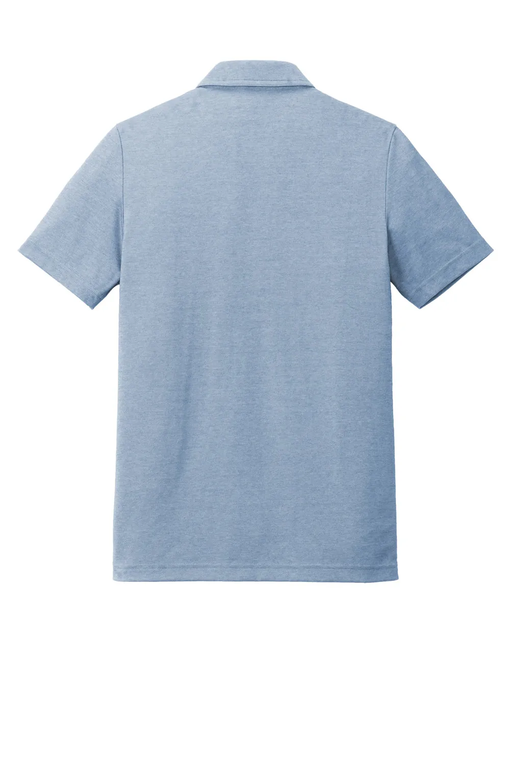 TravisMathew Mens Coastal Wrinkle Resistant Short Sleeve Polo Shirt - Heather Opal Blue