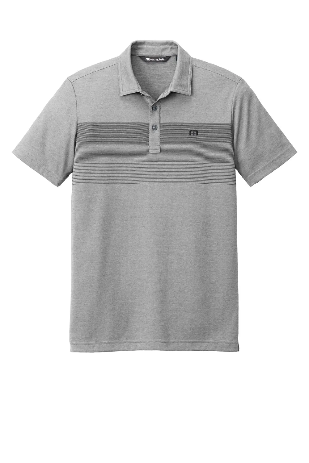 TravisMathew Mens Coastal Wrinkle Resistant Short Sleeve Polo Shirt - Heather Quiet Shade Grey