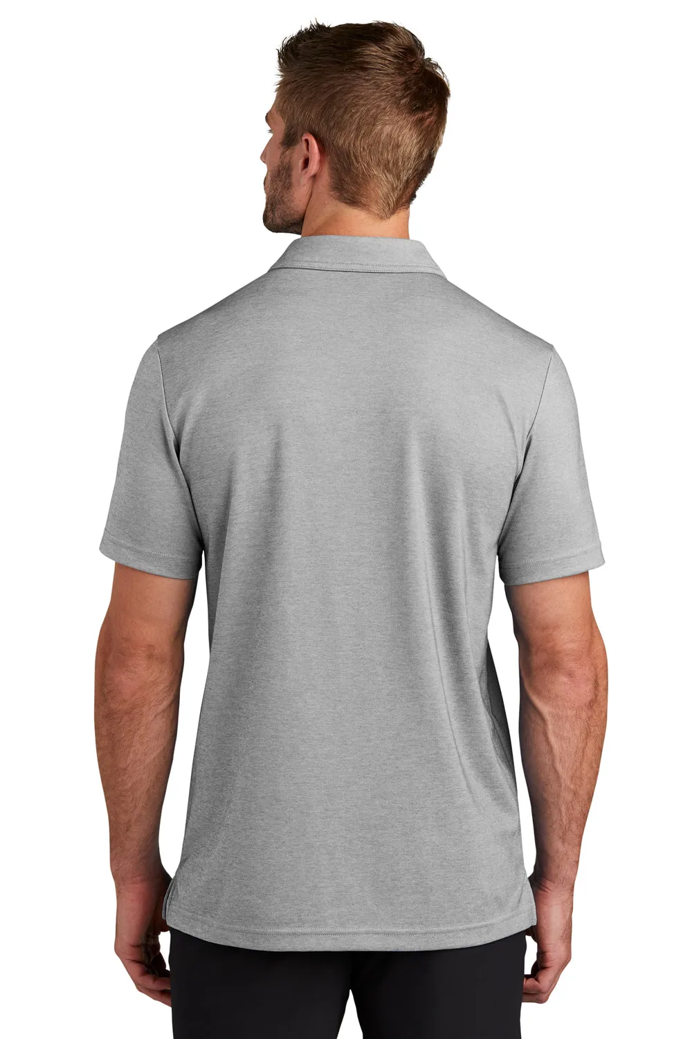 TravisMathew Mens Coastal Wrinkle Resistant Short Sleeve Polo Shirt - Heather Quiet Shade Grey