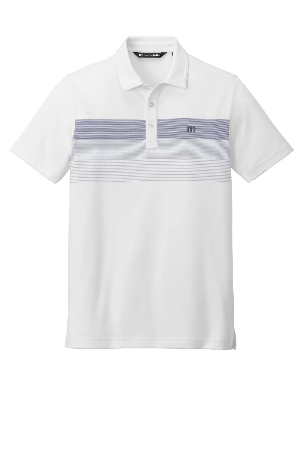 TravisMathew Mens Coastal Wrinkle Resistant Short Sleeve Polo Shirt - White