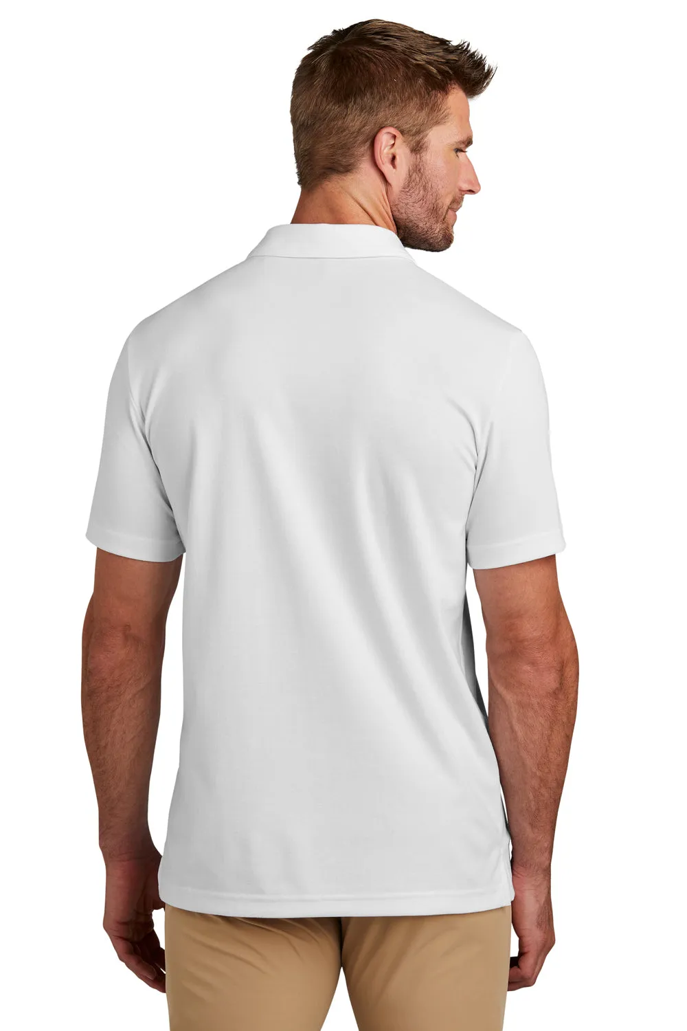 TravisMathew Mens Coastal Wrinkle Resistant Short Sleeve Polo Shirt - White