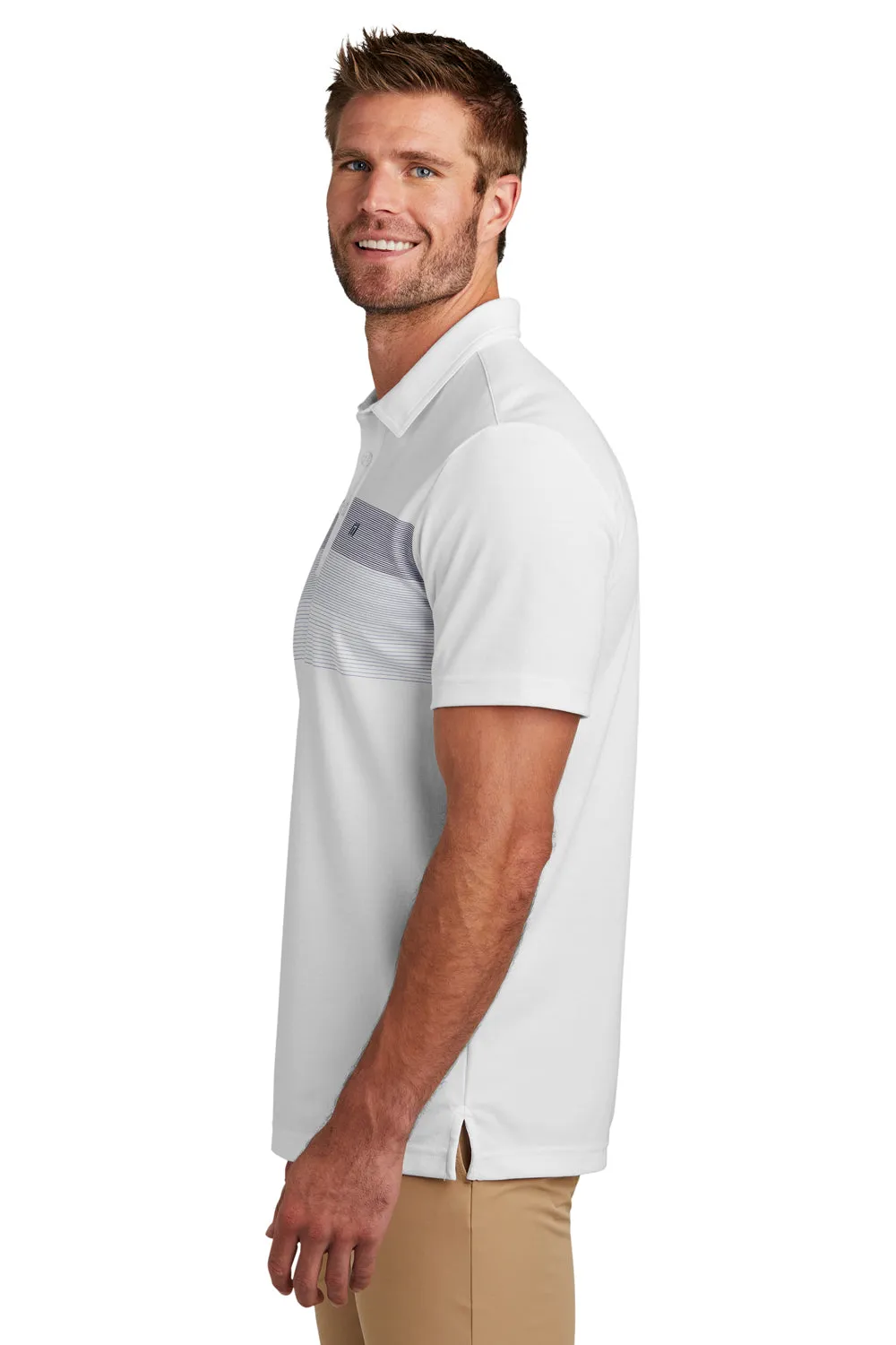 TravisMathew Mens Coastal Wrinkle Resistant Short Sleeve Polo Shirt - White