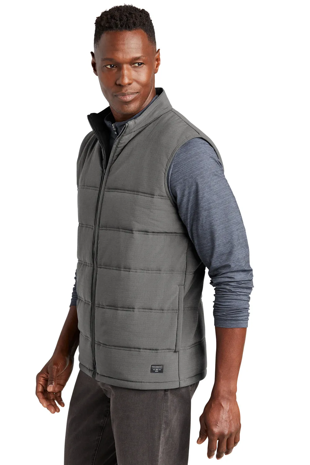 TravisMathew Mens Cold Bay Full Zip Vest - Quiet Shade Grey