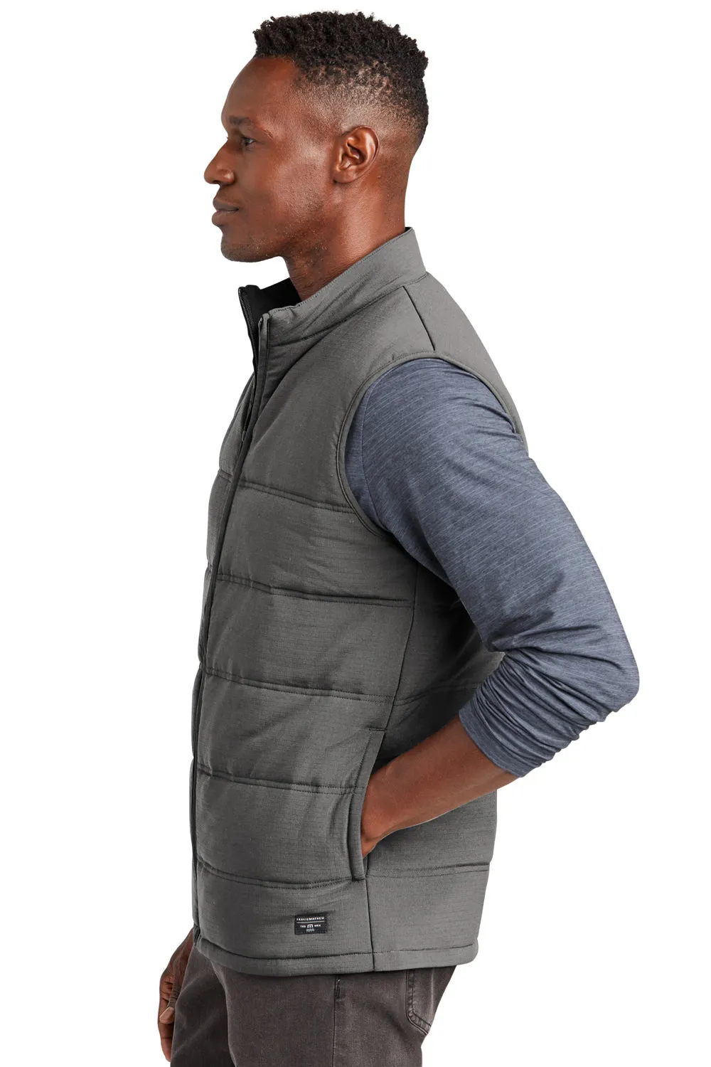 TravisMathew Mens Cold Bay Full Zip Vest - Quiet Shade Grey