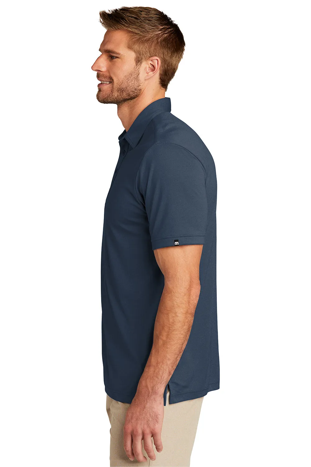 TravisMathew Mens Coto Performance Moisture Wicking Short Sleeve Polo Shirt - Blue Nights