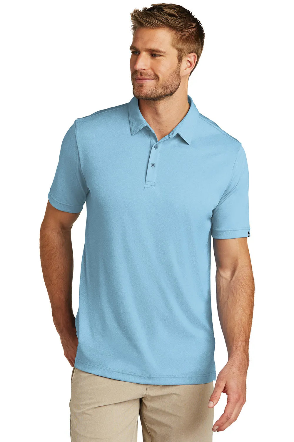 TravisMathew Mens Coto Performance Moisture Wicking Short Sleeve Polo Shirt - Heather Brilliant Blue
