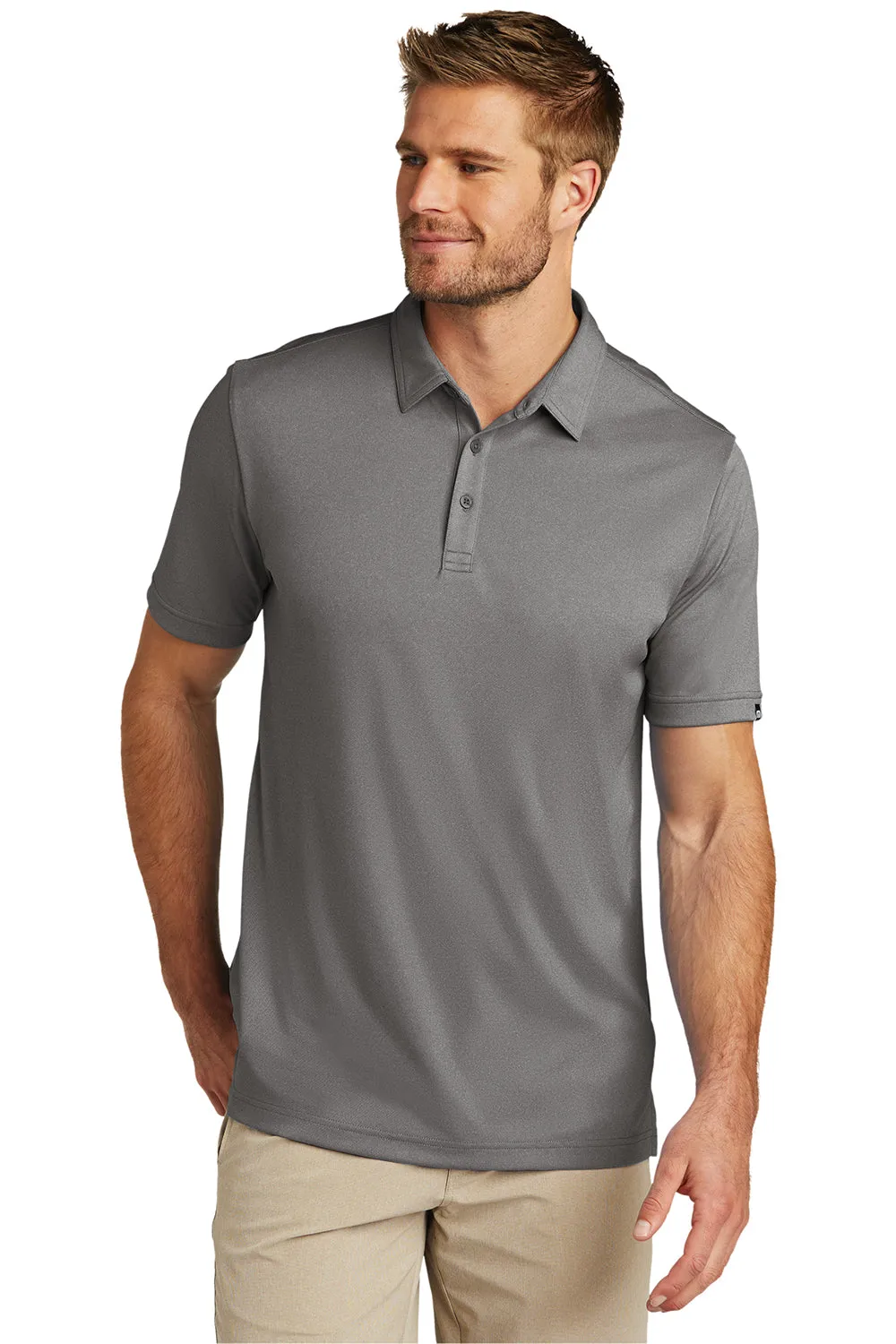 TravisMathew Mens Coto Performance Moisture Wicking Short Sleeve Polo Shirt - Heather Quiet Shade Grey