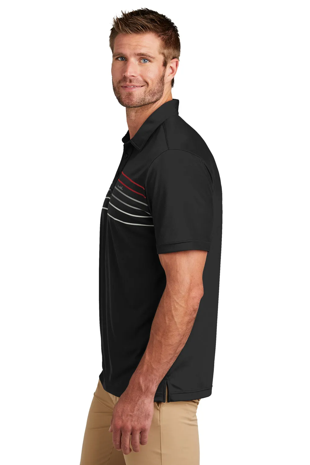 TravisMathew Mens Coto Performance Wrinkle Resistant Short Sleeve Polo Shirt - Black