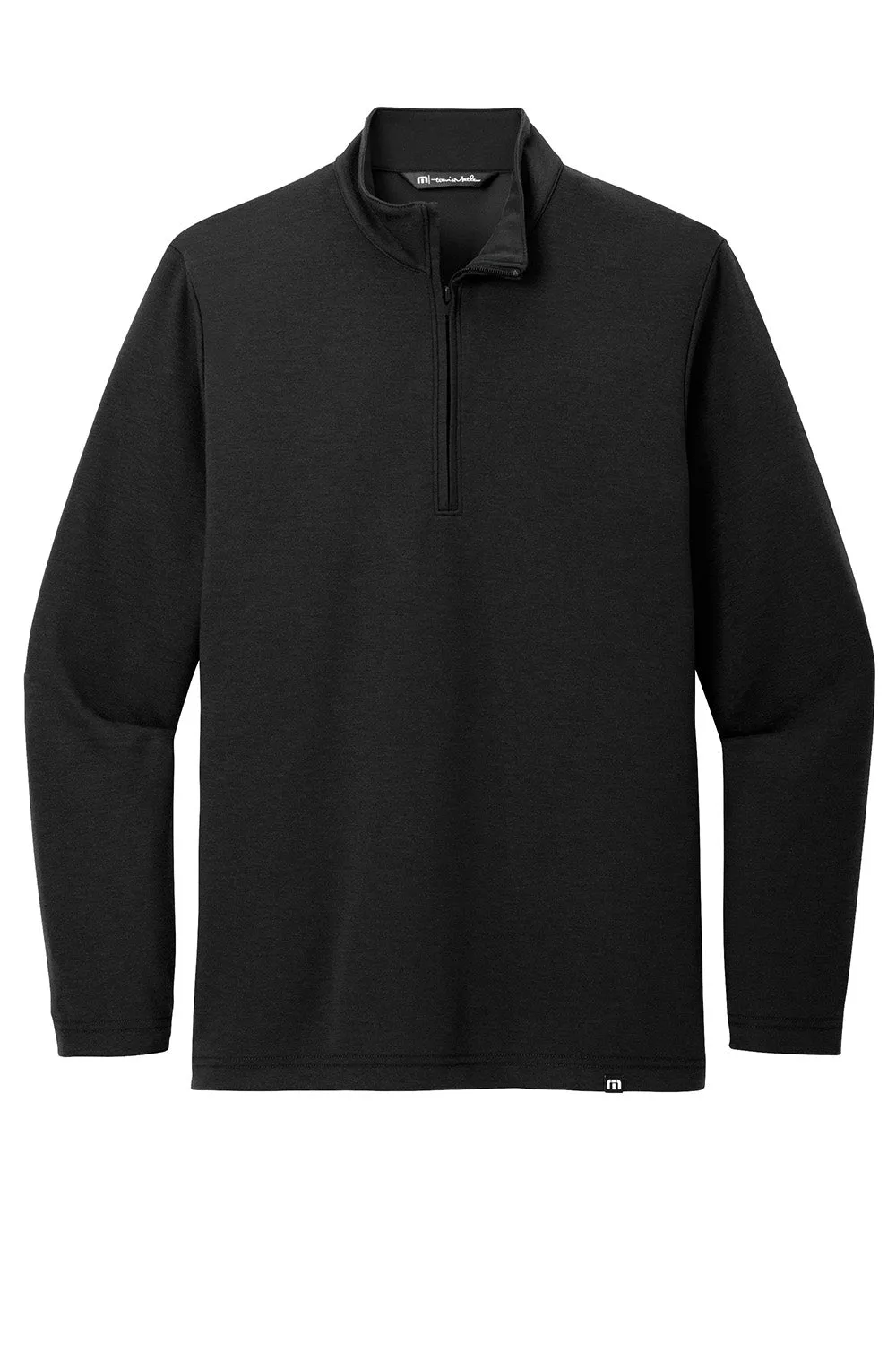 TravisMathew Mens Coveside Wrinkle Resistant 1/4 Zip Sweatshirt - Black