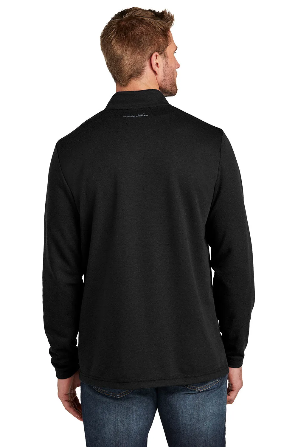 TravisMathew Mens Coveside Wrinkle Resistant 1/4 Zip Sweatshirt - Black