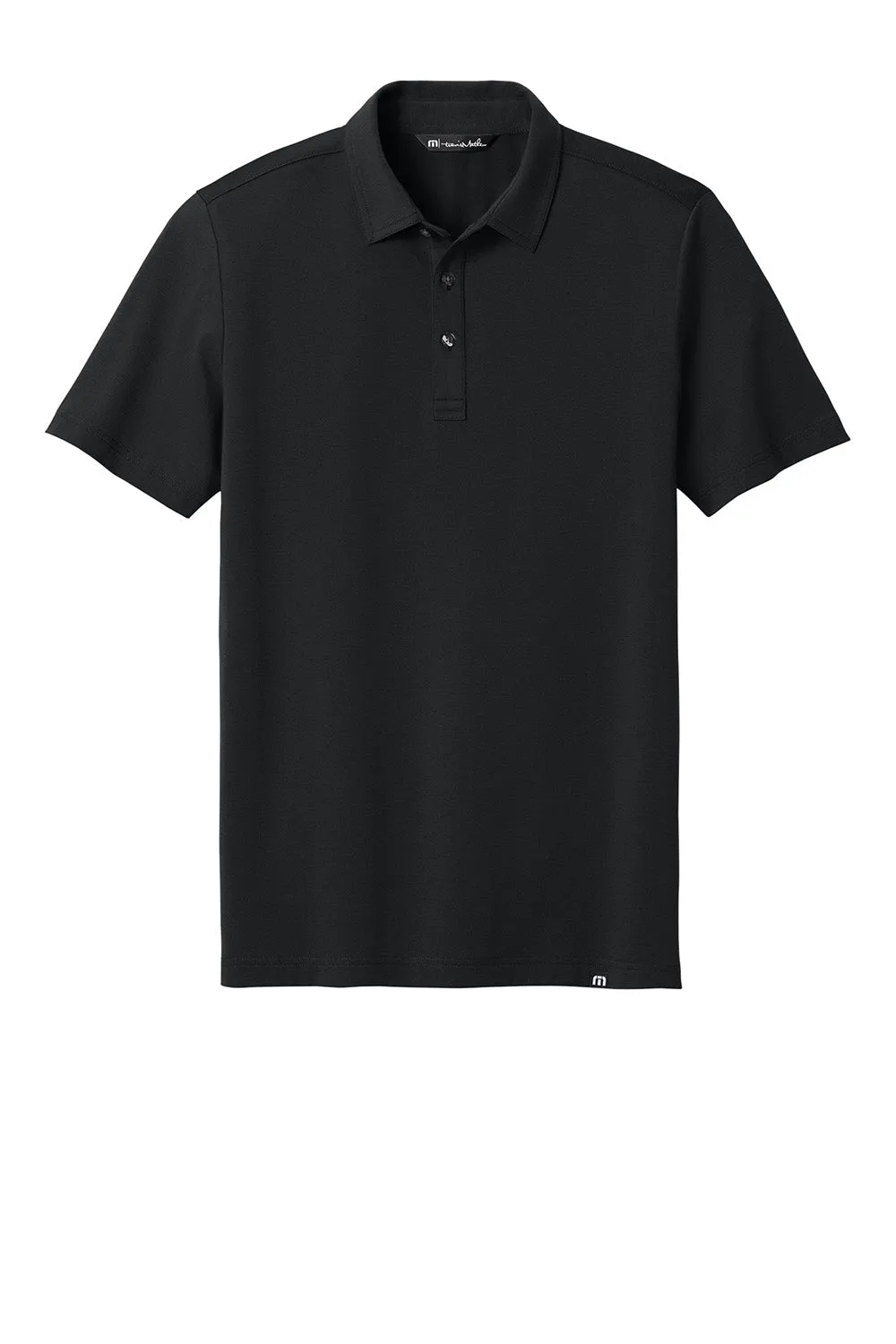 TravisMathew Mens Glenview Wrinkle Resistant Short Sleeve Polo Shirt - Black