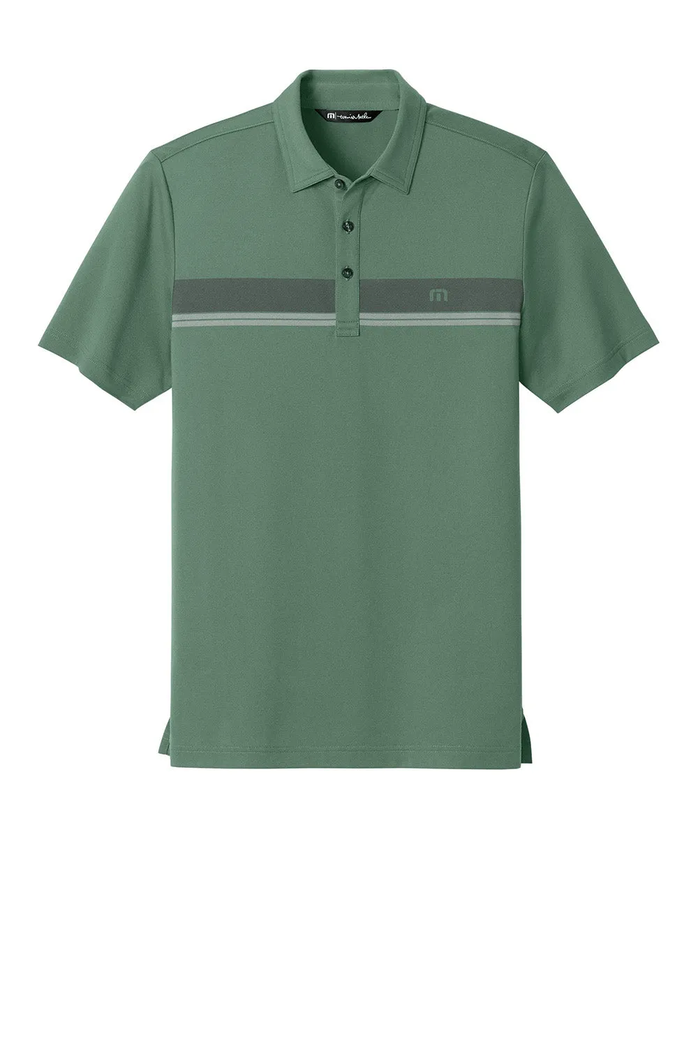 TravisMathew Mens Glenview Wrinkle Resistant Short Sleeve Polo Shirt - Laurel Green