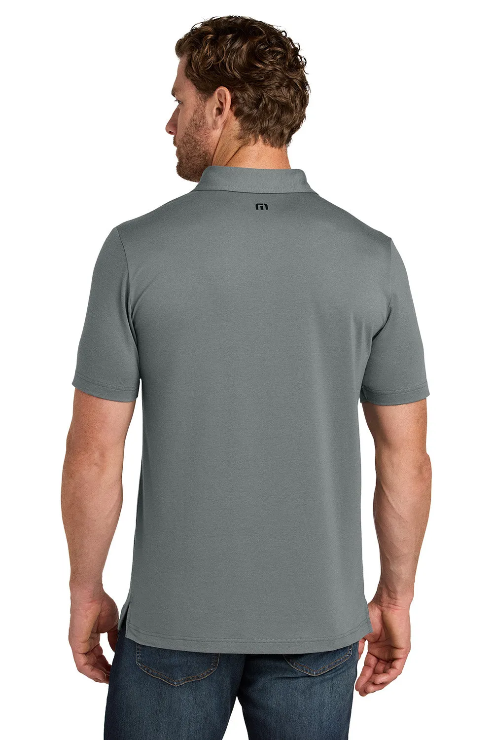 TravisMathew Mens Glenview Wrinkle Resistant Short Sleeve Polo Shirt - Quiet Shade Grey