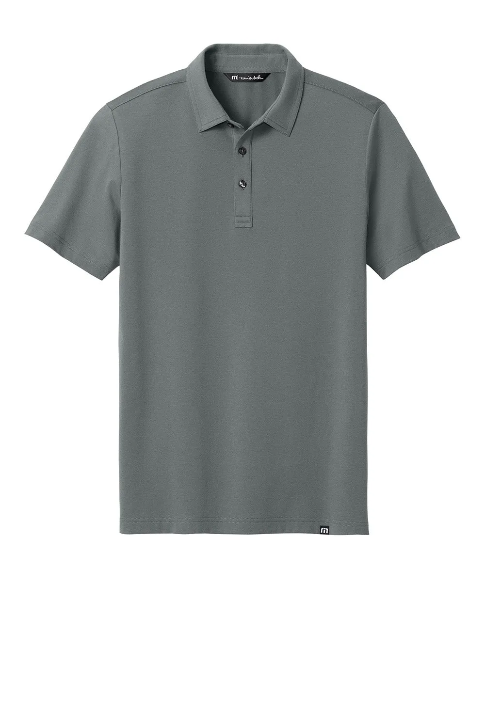 TravisMathew Mens Glenview Wrinkle Resistant Short Sleeve Polo Shirt - Quiet Shade Grey