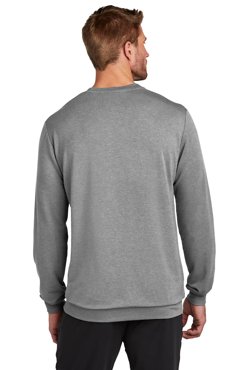TravisMathew Mens Long Weekend Crewneck Sweatshirt - Heather Light Grey