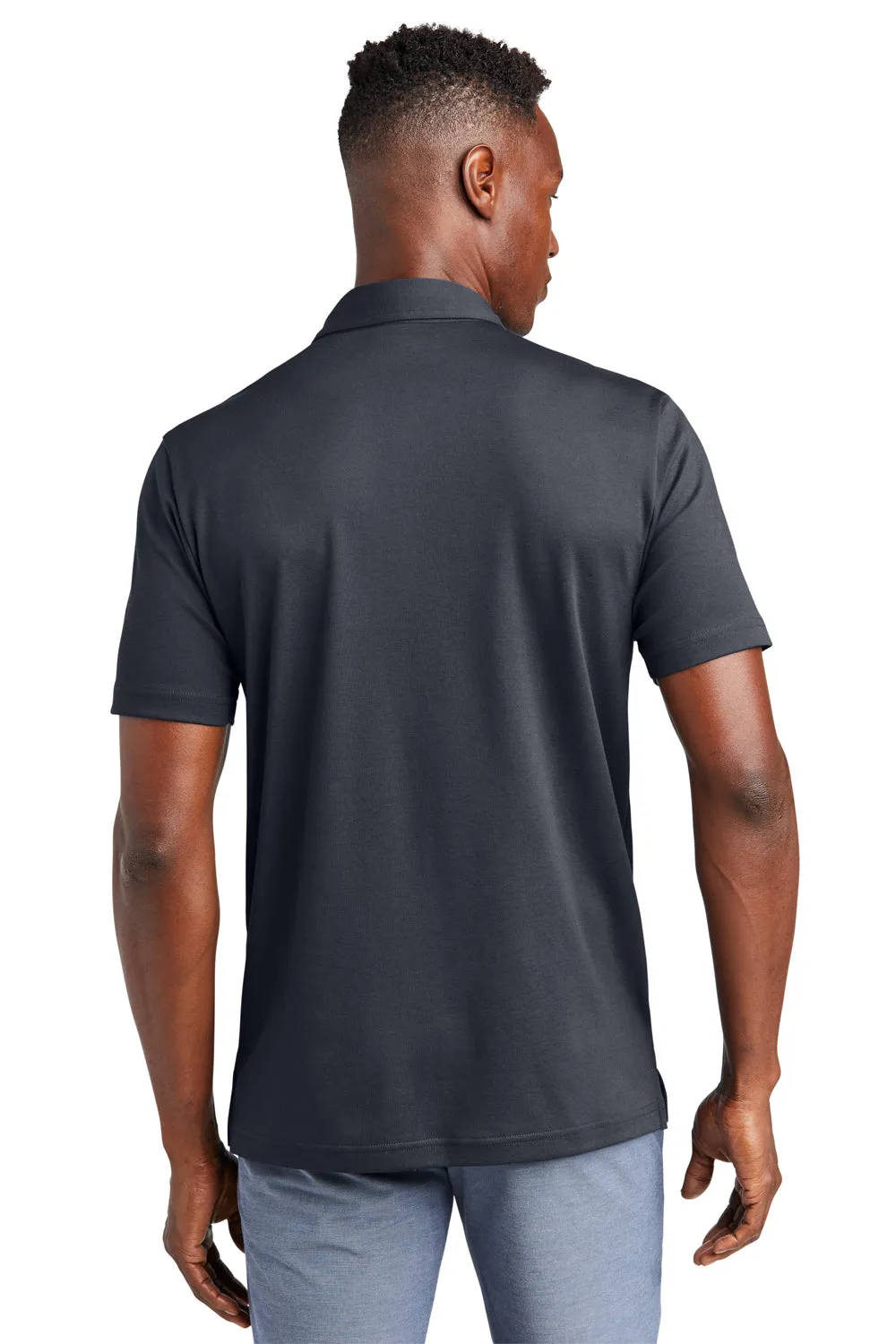 TravisMathew Mens Monterey Wrinkle Resistant Chest Stripe Short Sleeve Polo Shirt - Blue Nights