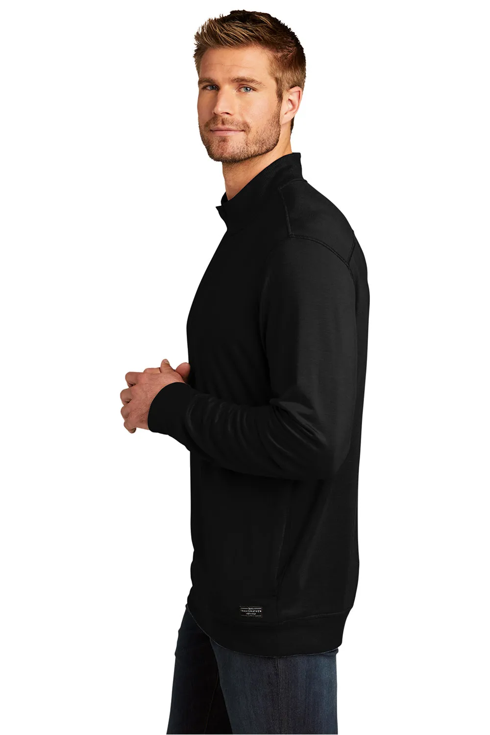 TravisMathew Mens Newport Fleece 1/4 Zip Jacket - Black