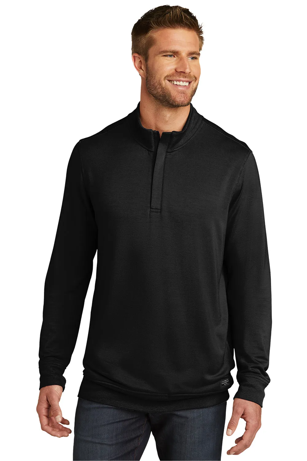 TravisMathew Mens Newport Fleece 1/4 Zip Jacket - Black
