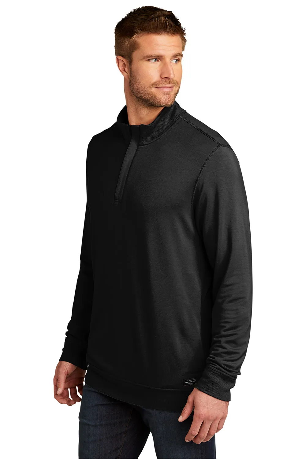 TravisMathew Mens Newport Fleece 1/4 Zip Jacket - Black