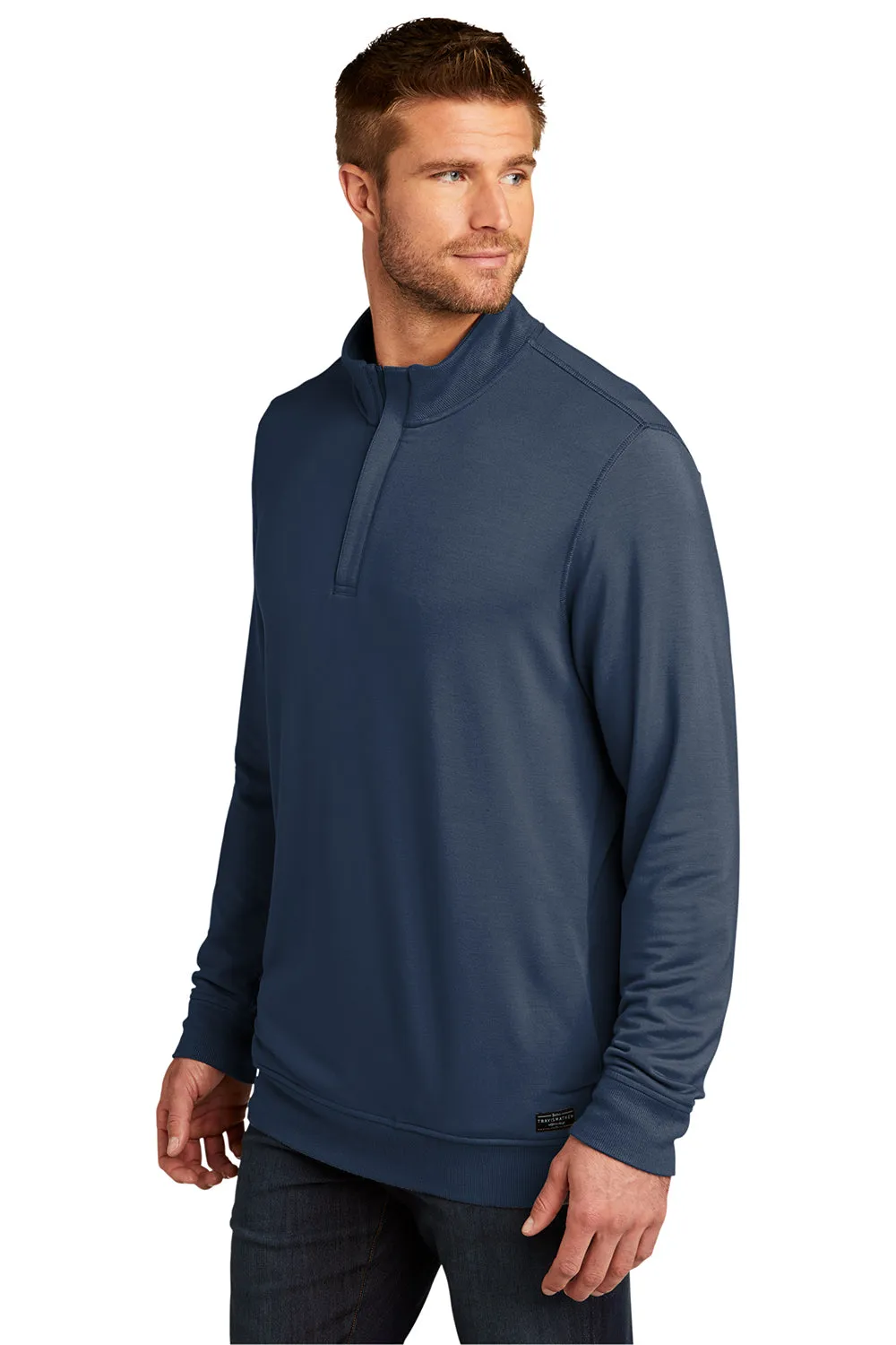 TravisMathew Mens Newport Fleece 1/4 Zip Jacket - Blue Nights