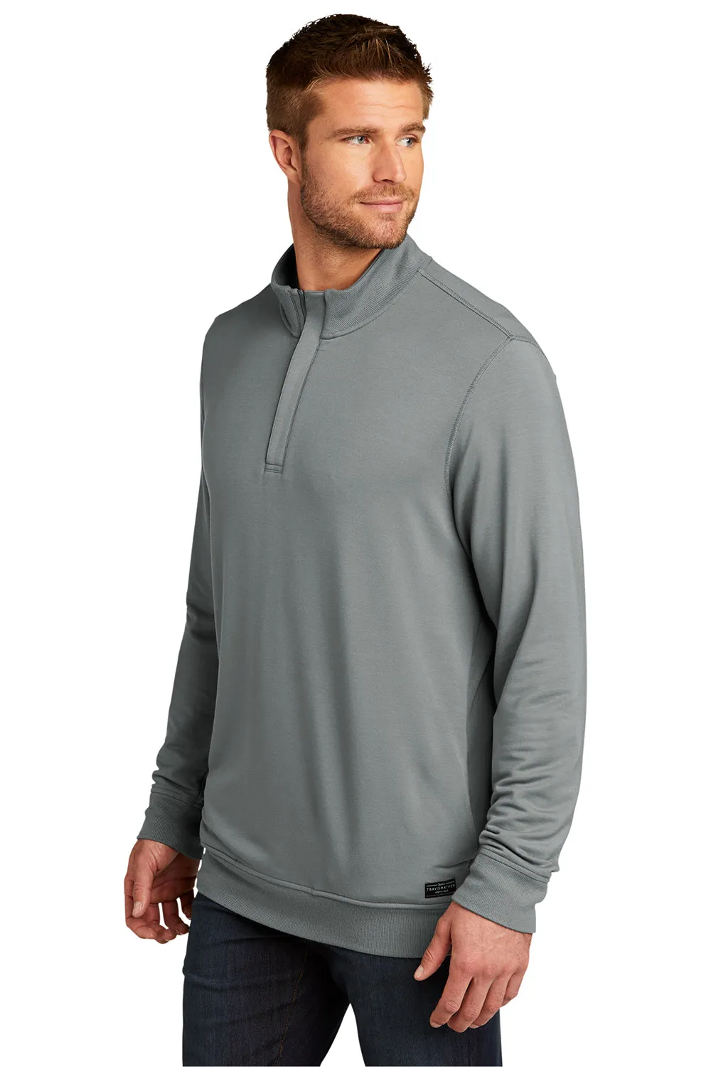 TravisMathew Mens Newport Fleece 1/4 Zip Jacket - Quiet Shade Grey