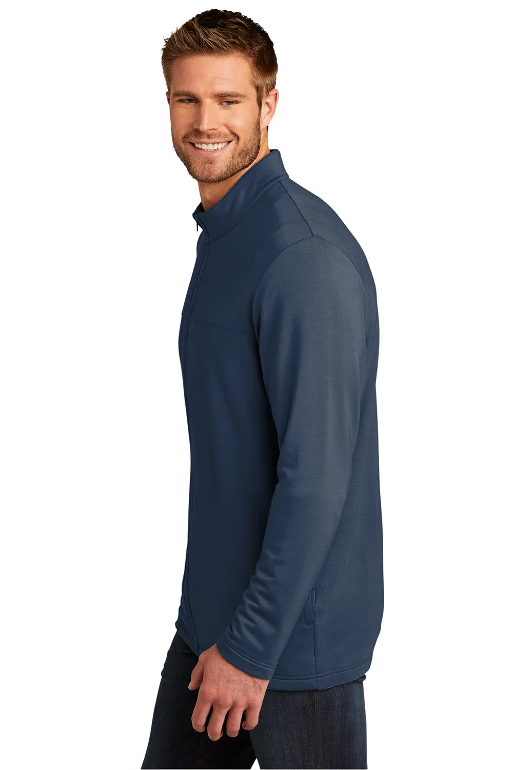 TravisMathew Mens Newport Fleece Full Zip Jacket - Blue Nights