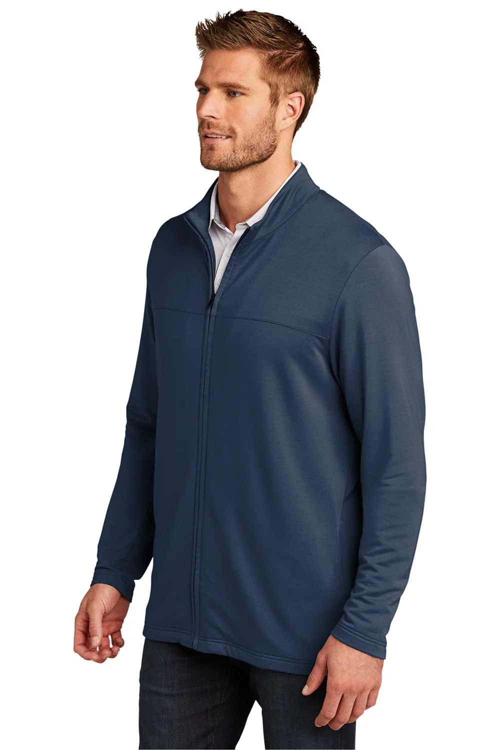 TravisMathew Mens Newport Fleece Full Zip Jacket - Blue Nights